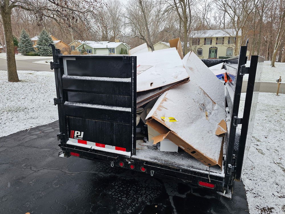 Junk Task Force 1 Trailer outside in snow