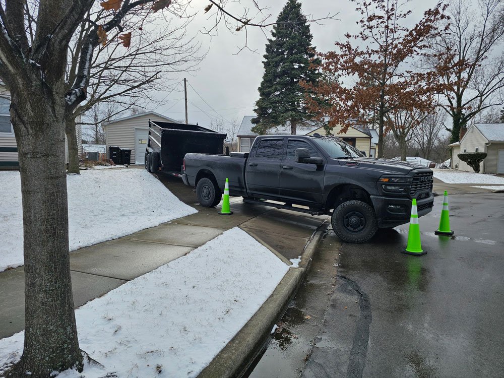 Junk Task Force 1 Trailer in driveway
